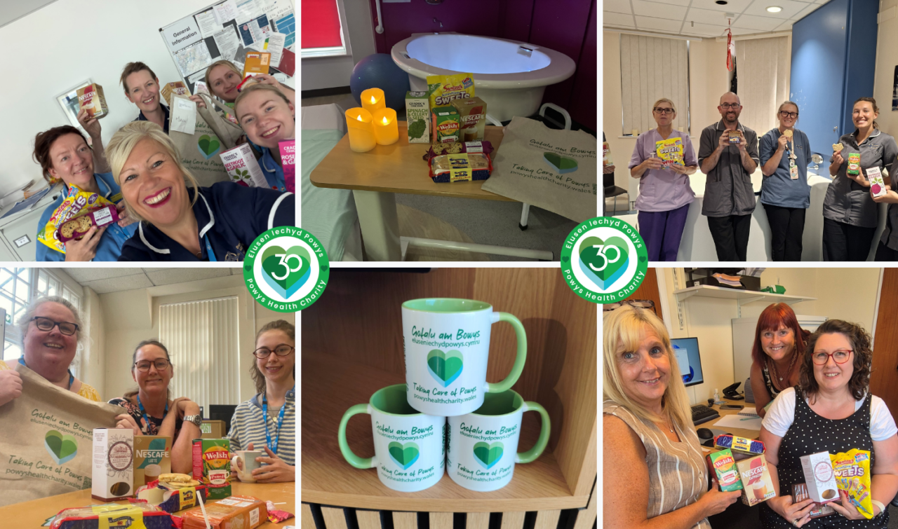 Collage of images of Staff enjoying Tea Hamper.
