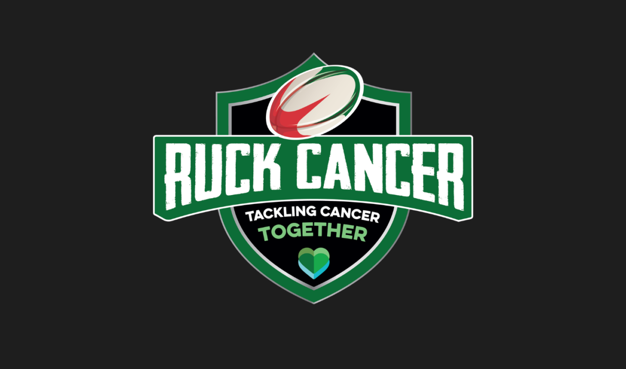 Ruck Cancer logo black background